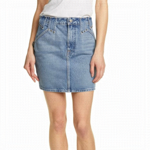 GRLFRND STUDDED DENIM HIGH WAIST MINI SKIRT NWT
